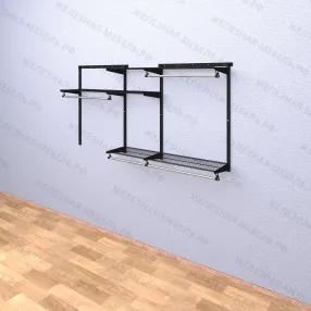 гардеробная система титан-gs-350 комплект №1 (цвет чёрный)